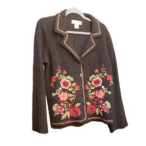 Susan Bristol Embroidered Floral Cardigan